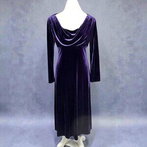 Purple Velvet Whimsigoth Fairy Maxi Dress Romantic Coldwater Creek Size 10